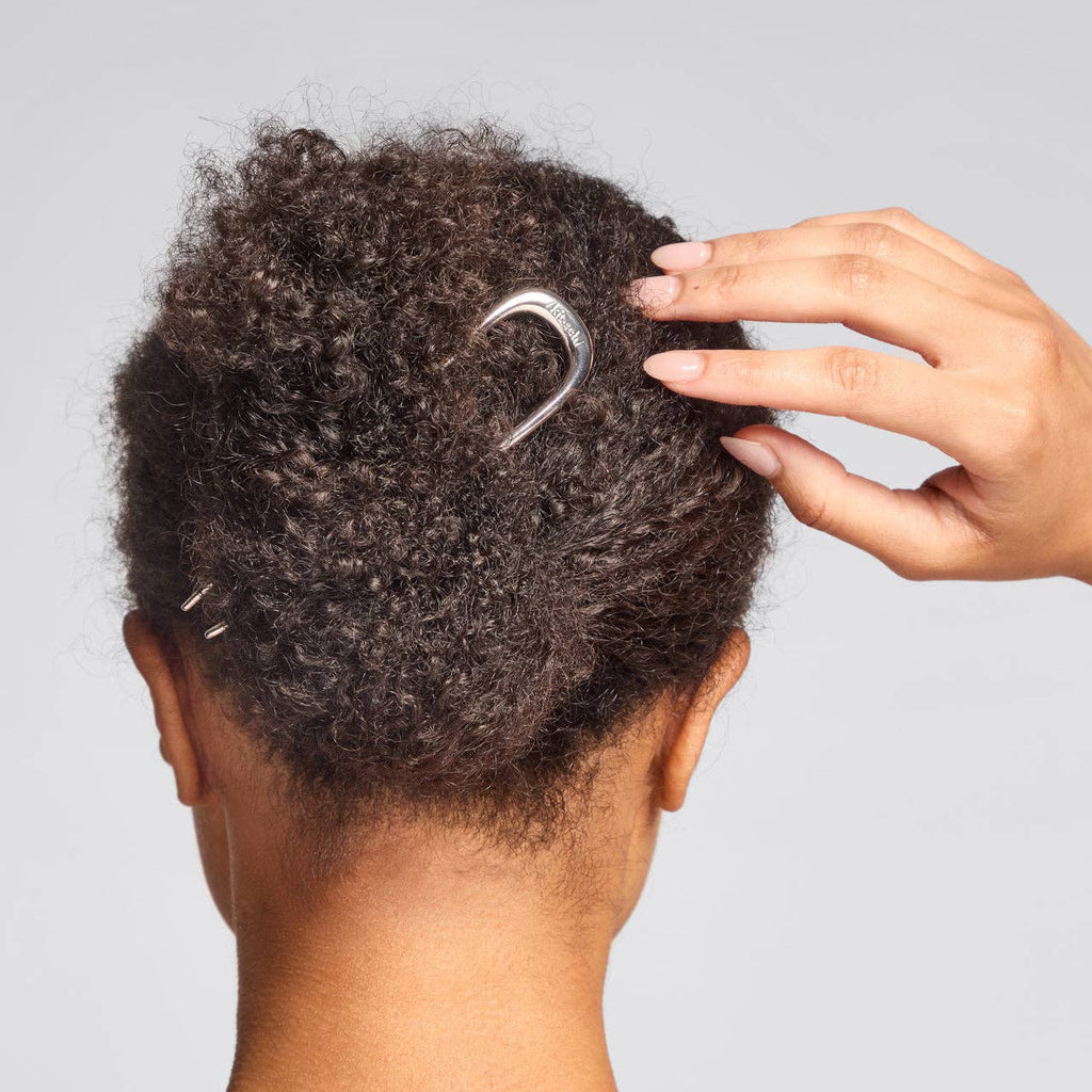 Metal French Hair Pin - Silver