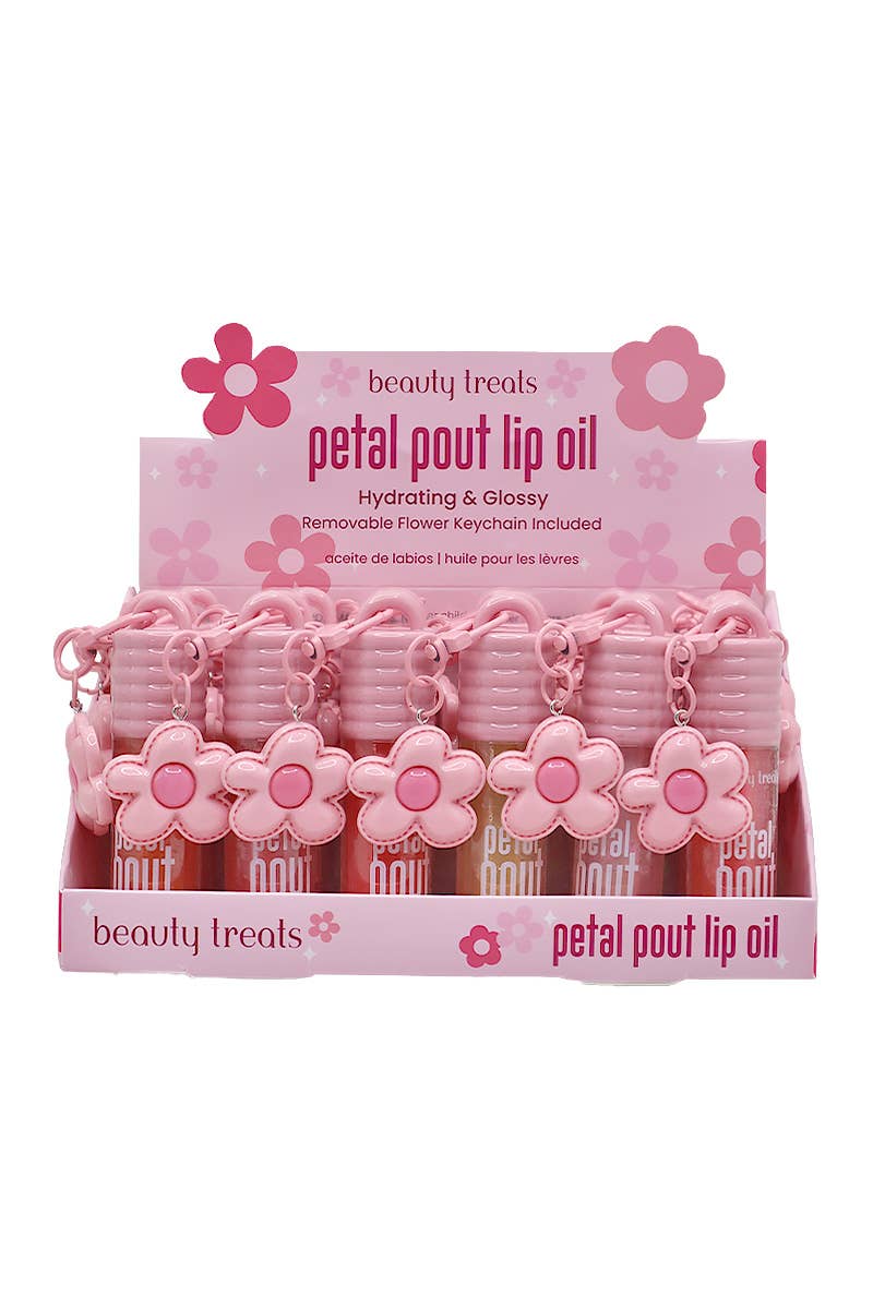 Beauty Treats 580 Petal Pout Lip Oil w/ Flower Charm - 24 pc