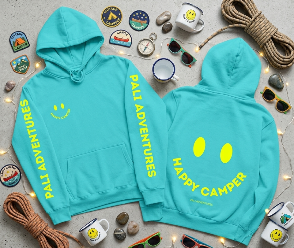 Neon Happy Camper Sweatshirt