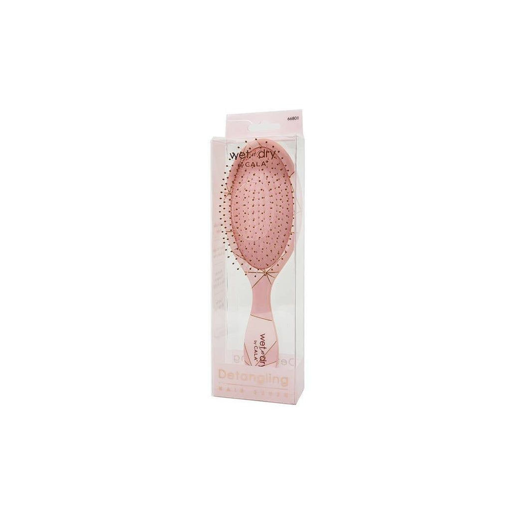 CALA 66801 Wet-N-Dry Detangling Hair Brush Pink - 6pc