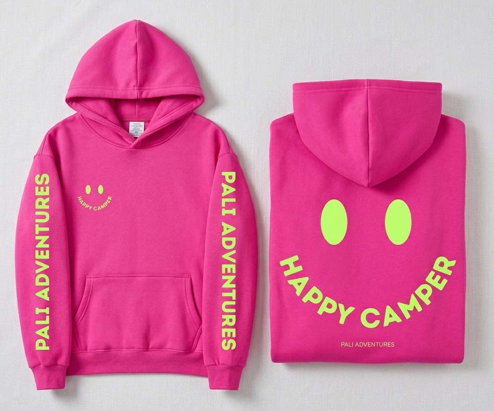 Neon Happy Camper Sweatshirt